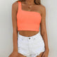 Casual Summer tops One shoulder crop tank top ladies - EX-STOCK Canada