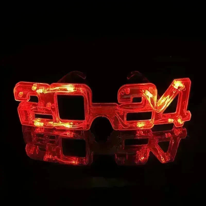LED Glowing New Year Glasses 2024 Glitter Glasses For Party Evening Decoration - EX-STOCK CANADA