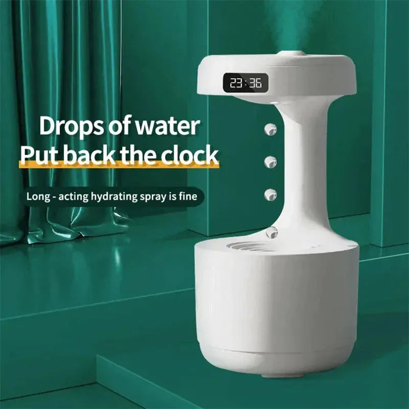 Bedroom Anti-Gravity Humidifier With Clock Water Drop Backflow Aroma Diffuser Large Capacity Office Bedroom Mute Heavy Fog Household Sprayer - EX-STOCK CANADA