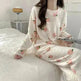 2pcs Women's Fall Winter Warm Pajamas Sets Coral Long Sleeve Cute Cartoon Bear Sleepwear Nightclothes - EX-STOCK CANADA