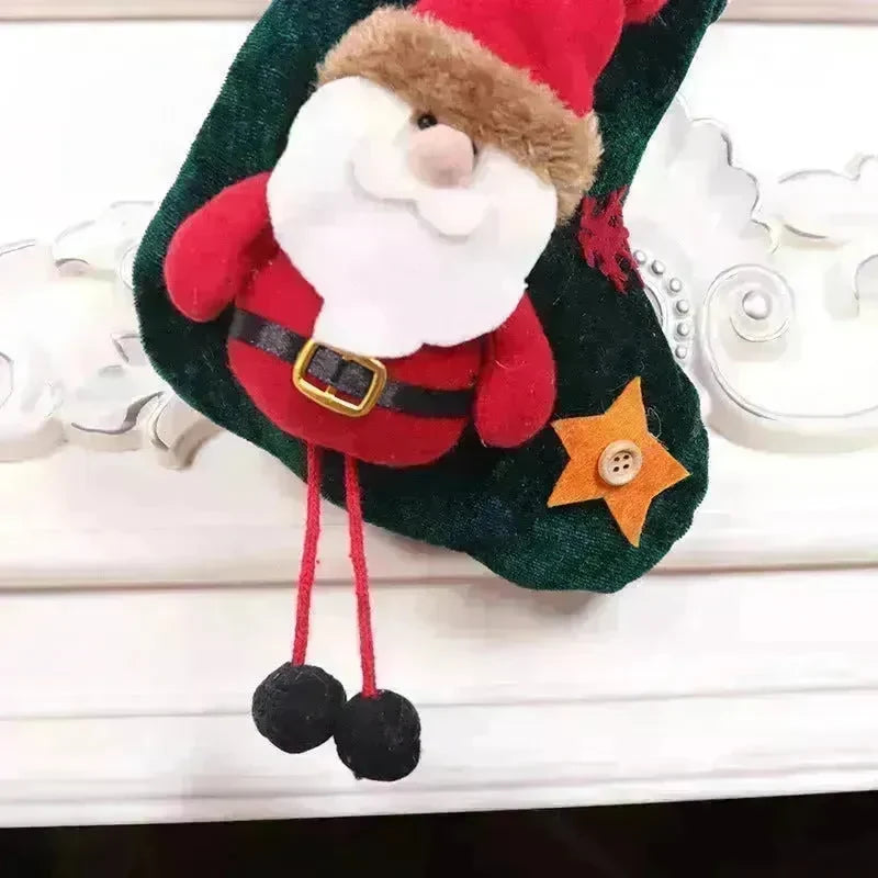 Christmas Stockings Gift Bag Flannel Small Size Hanging Decorations - EX-STOCK CANADA