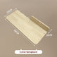 A light natural wood corner springboard shown on a plain beige background with overlaid dimension labels: 25CM width, 58CM length, and 20CM back support. A label at the bottom reads 'Corner-Springboard'.