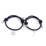 Stainless Steel Titanium Sun And Moon Pendant Couple Bracelet - EX-STOCK Canada