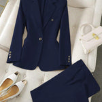 Women's Temperament Office Suit Set – Jacket & Pants, 3 Colors, S–4XL (Canada & USA)