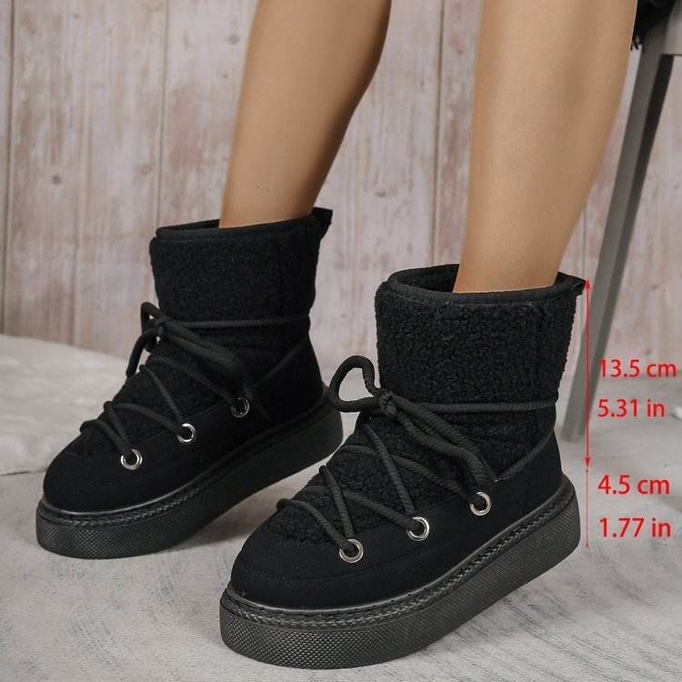 Plus Size Platform Cross Strap Snow Boots - EX-STOCK Canada