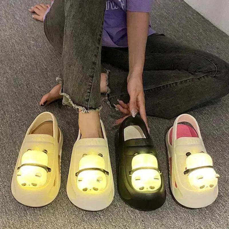 2025 Cute Slipper With Panda Lamp Summer Croc Sandals Femme Light Funny Woman Casual Home Slippers Shoes - EX-STOCK Canada