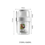 Portable Breakfast Oatmeal Cereal Nut Yogurt Salad Cup Container Set With Fork Sauce Cup Lid Bento Food Bowl Kitchen Lunch Box EX-STOCK