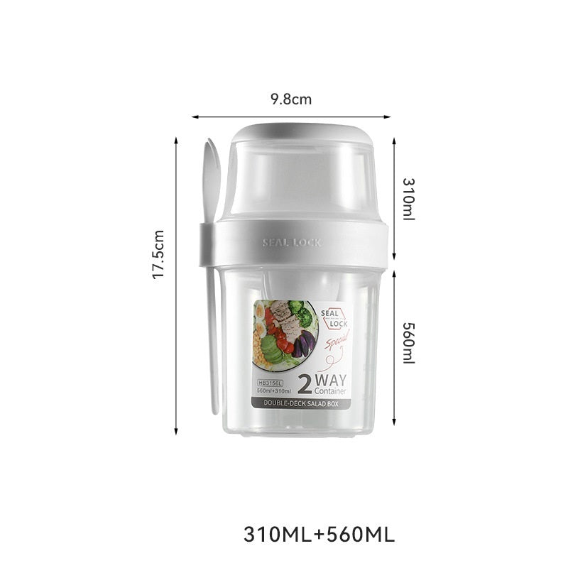 Portable Breakfast Oatmeal Cereal Nut Yogurt Salad Cup Container Set With Fork Sauce Cup Lid Bento Food Bowl Kitchen Lunch Box EX-STOCK