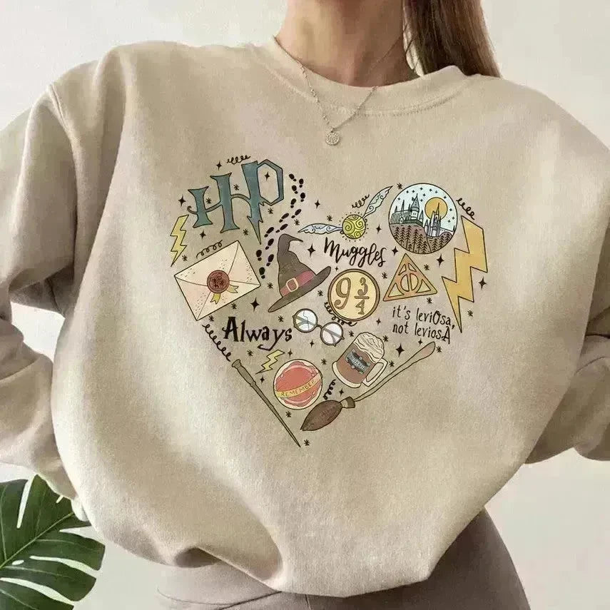 Digital Printing Sweater Hipster Round Neck Pullover Long Sleeve Sweater Women - EX-STOCK CANADA