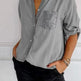 Casual Button-down Long Sleeve Shirt With Sequin Pocket Design Fashion Commuter Top Women Clothing - EX-STOCK CANADA