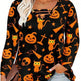 Digital Printing Halloween Round Neck Long Sleeve Plus Size T-shirt - EX-STOCK Canada