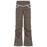 Slim Woven Leopard Print Casual Pants For Women - EX-STOCK Canada