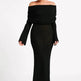 French-style Off-shoulder Dress Party Long-sleeved Long Dress - EX-STOCK Canada