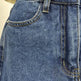 Casual Front Slit Dark Blue and Light Blue Denim Midi Skirt for women - EX-STOCK Canada