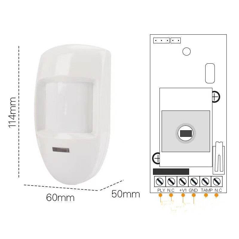 Wired Pir Motion Sensor Passive Infrared Detector Wall Mounted Warning Alarm Relay Home Security System - EX-STOCK Canada