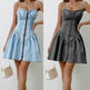 Chic Personality Street Splicing Sling Denim Mini Dress - EX-STOCK Canada