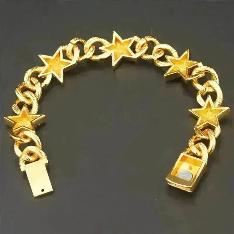Hipster Five-pointed Star Cuban Link Chain Bracelet - EX-STOCK CANADA