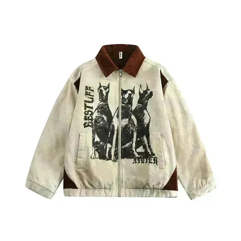 Casual men Retro Heavy Lapel Cotton padded jacket Hip pop street style - EX-STOCK CANADA