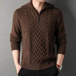 Men's Winter Fashion Half Zip Slim fit Knitted Woolen Pullover Sweater - EX-STOCK Canada