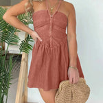 Fashion Women's Halter Denim Mini Flared Dress - EX-STOCK CANADA