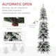7ft Pencil Flocked Artificial Christmas Tree With 800 Branch Tips, Auto Open And Steel Base, Green EX-STOCK Canada 