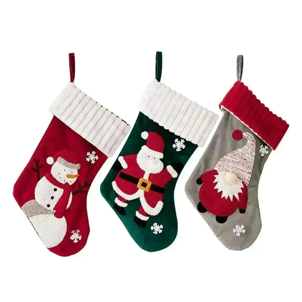 Christmas Decorations Gold Velvet Patch Christmas Stockings - EX-STOCK CANADA