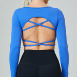 Quick Drying Clothes Outdoor Long Sleeve Cross Beauty Back Workout Clothes Sports Top - EX-STOCK CANADA
