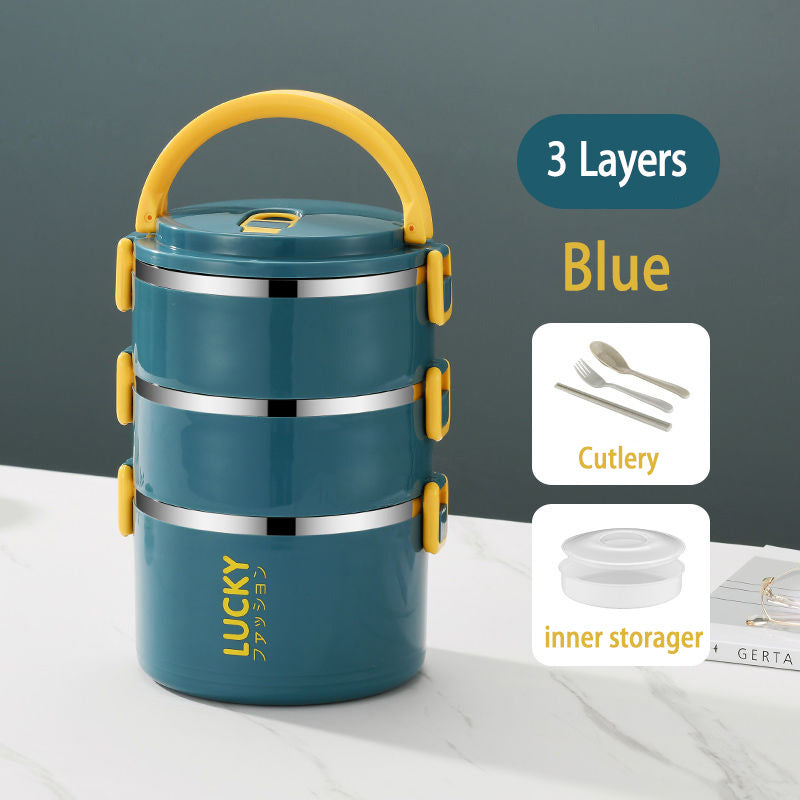 Stainless Steel Microwave Oven Sealed Insulated Lunch Box With Lid EX-STOCK