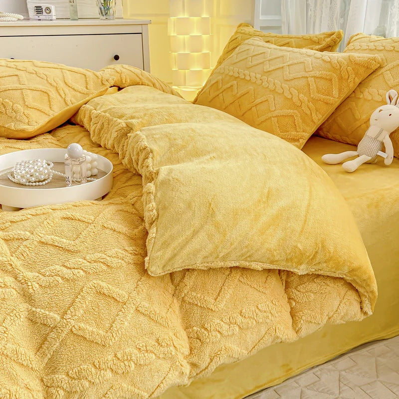 Winter Thickened Tailian Milk Fiber Soft Thermal Duvet Cover Sheets EX-STOCK Canada 