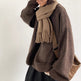 Women's Oversized Crewneck Sweater – Brown & Dark Grey, M–XXL
