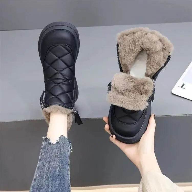Snow Boots For Women Winter New Fleece-lined Thickened Northeast China Cotton Shoes Waterproof Non-slip Warm - EX-STOCK Canada