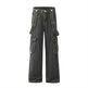Ribbon Design Multi-pocket Workwear Denim Trousers Men Jeans - EX-STOCK Canada
