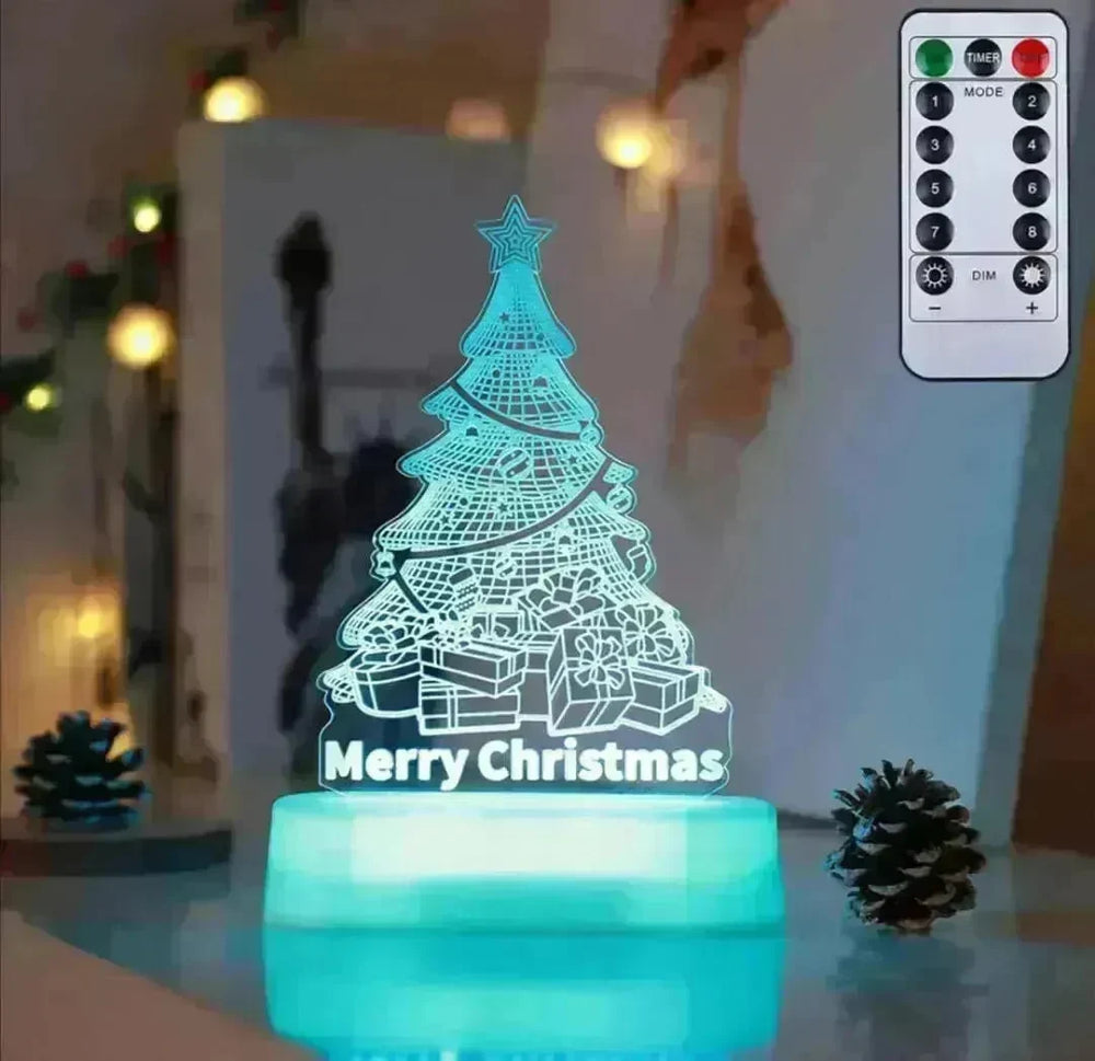 Christmas Decoration 3D Lamp Acrylic LED Night Lights New Year Valentines Day Christmas Kids Gift Christmas Ornaments - EX-STOCK CANADA