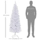 6ft Tall Pencil Artificial Christmas Tree With 479 Branch Tips With Steel Base, White EX-STOCK Canada 