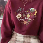 Digital Printing Sweater Hipster Round Neck Pullover Long Sleeve Sweater Women - EX-STOCK CANADA