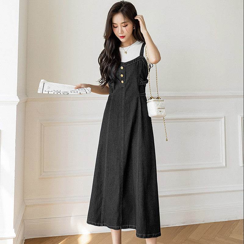 Spring And Autumn New Korean Style Casual All-matching Jeans Suspender Dress EX-STOCK Canada 