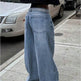 Street Style Loose Distressed Retro Washed Wide Leg Jeans EX-STOCK Canada 