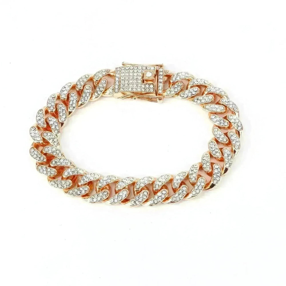 Alloy Line Cuban Link Chain Diamond Bracelet - EX-STOCK CANADA