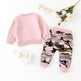 Two piece for girls Long Sleeve Sweater Camouflage Trousers Suit for girls - EX-STOCK Canada