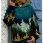 Hooded Long Sleeve Digital Printing Loose Casual Sweater For Women - EX-STOCK CANADA