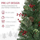 2ft 2 Pack Artificial Christmas Tree, Pre Lit Christmas Tree With Red Berries And Pine Cones, Battery Operated, Green EX-STOCK Canada 