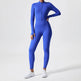 Long Sleeve Outdoor Sports Jumpsuit Workout Clothes Zipper Training Skinny Hip Raise Yoga Clothes - EX-STOCK CANADA