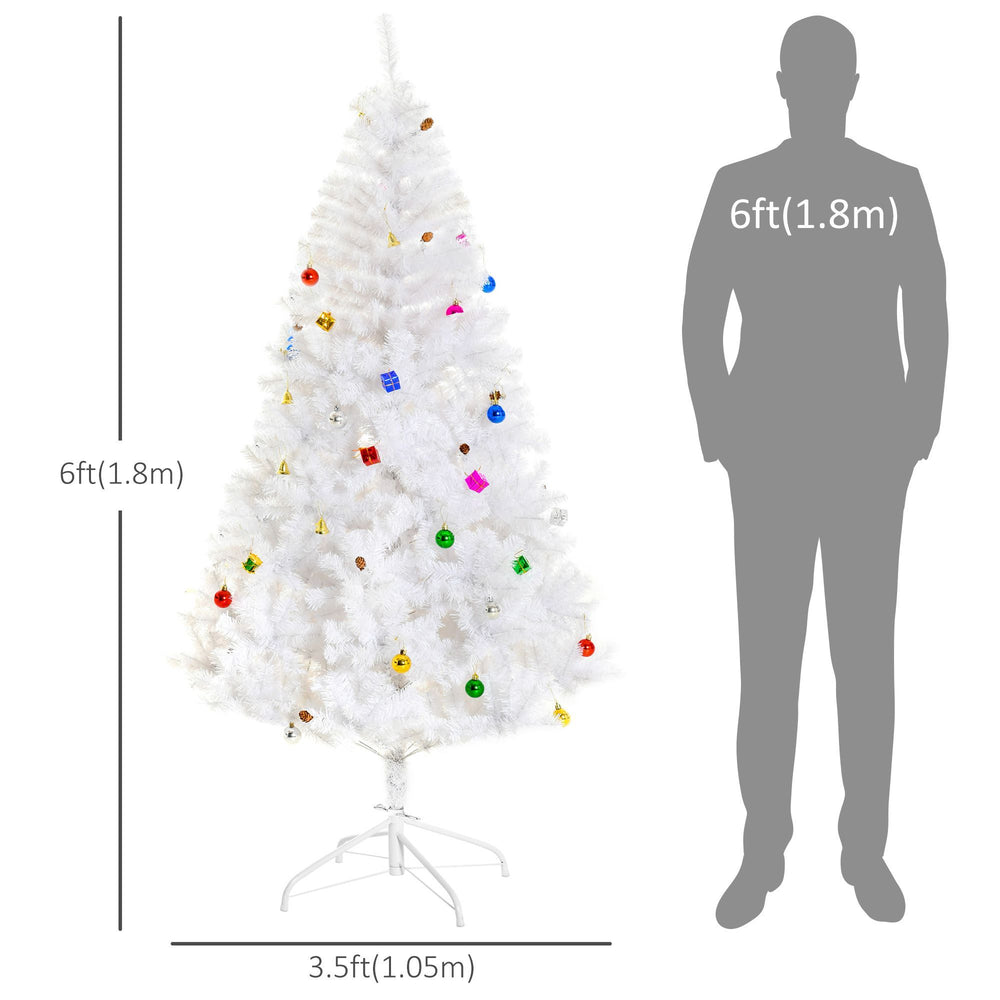 5.9ft Artificial Christmas Tree Xmas Holidays With Ornament White EX-STOCK Canada 