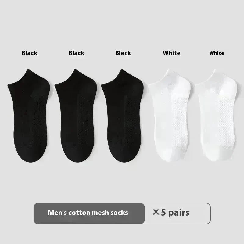 Cotton Anti-Pilling Ankle socks absorbing Invisible Tight Mesh Boat Socks - EX-STOCK CANADA