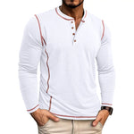 European And American Men's Henley Shirt With Four-button Top EX-STOCK Canada 