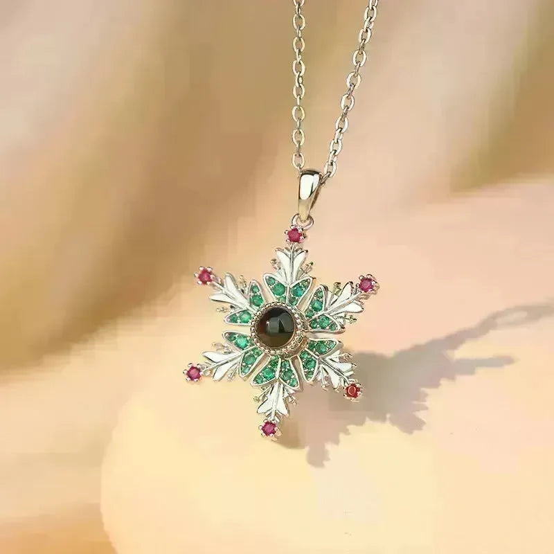 Snowflakes Christmas Necklace gift for women - EX-STOCK CANADA