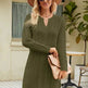 Autumn Winter Slim fit Twisted Split Mini Knitted Wool Sweater Dress - EX-STOCK Canada