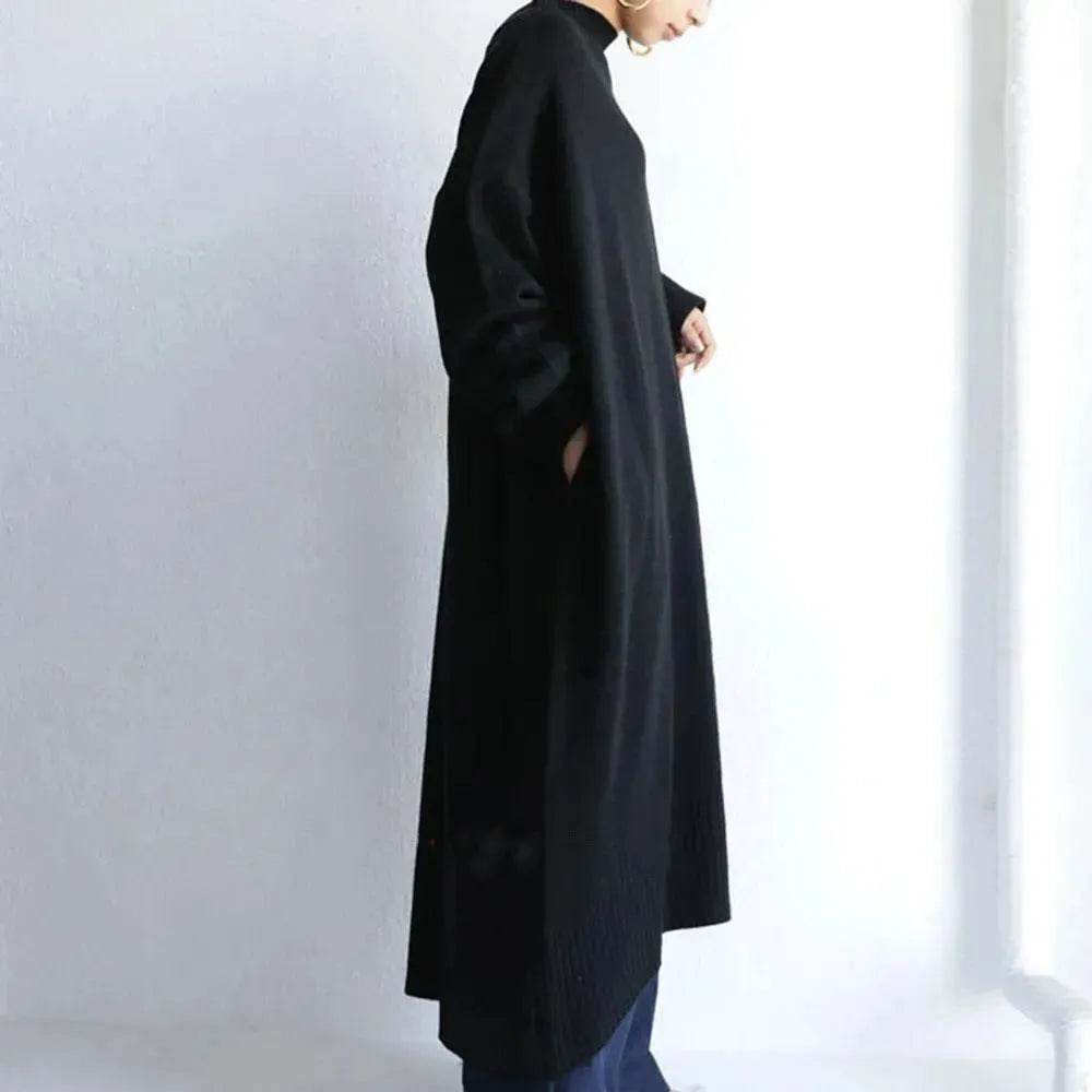 Loose Oversize Midi Turtleneck Winter Sweater Dress - EX-STOCK Canada