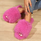 Fashion Open-toed Plush Slippers Winter Warm Indoor Bedroom Floor Soft Fluffy Slipper For Couple Solid Color House Shoes Women - EX-STOCK Canada
