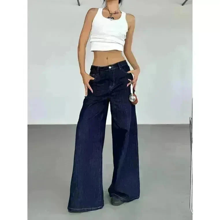 Fashion American Retro Wide Leg Baggy Jeans Pant For Women - EX-STOCK CANADA